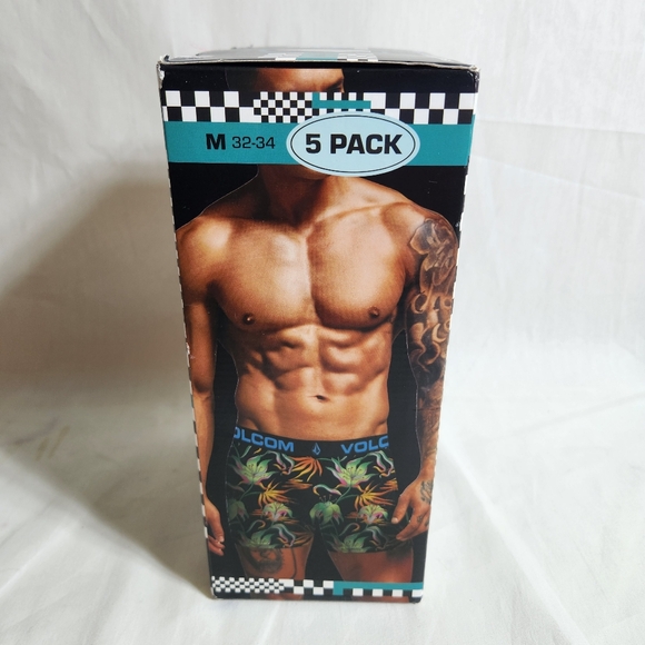 Volcom Men's Boxer Briefs 5-Pack Medium 32/34 New In Box Multi Color - Picture 1 of 7